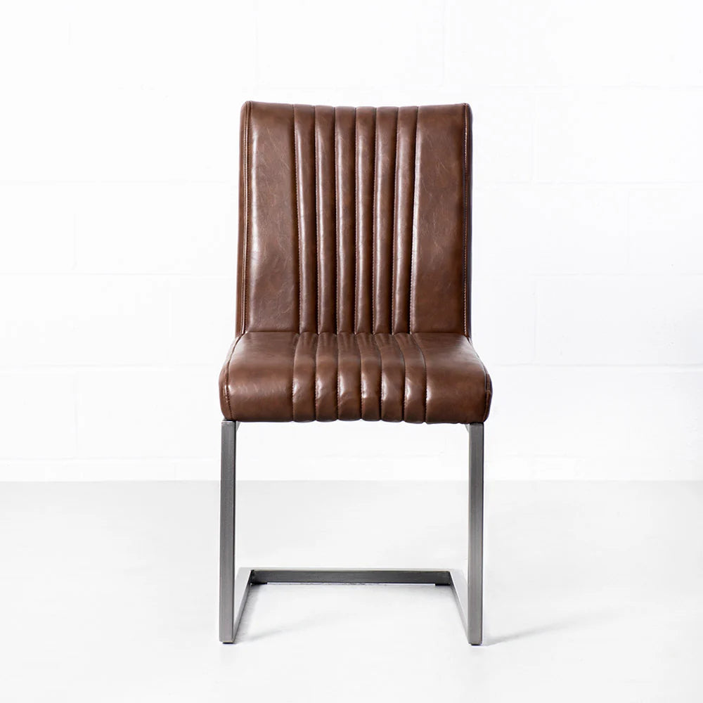 CAL - Brown Vintage Leather Industrial Chair